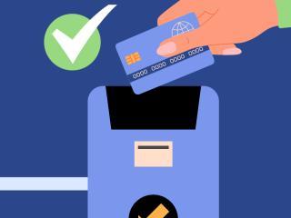 Un dessin illustre le paiement sans contact (Agrandir l'image - fenêtre modale)