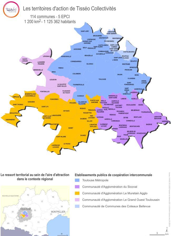 Les territoires d'action de Tisseo_Collectivites (5 EPCI) (Agrandir l'image - fenêtre modale)